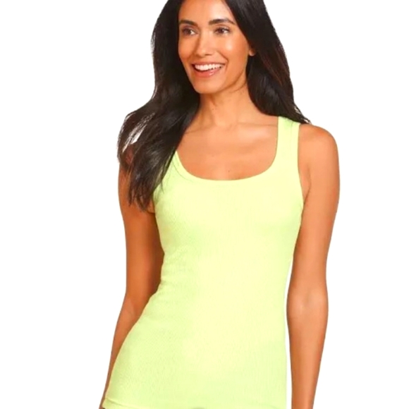 Roots Ribbed Racer-back Neon Tank Top - Picture 1 of 6